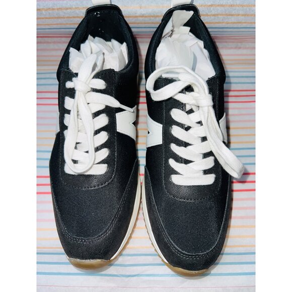Mia Womens Black & White Lace-Up Sneakers 7M Casual Athletic Shoes Rubber Sole - Picture 1 of 7